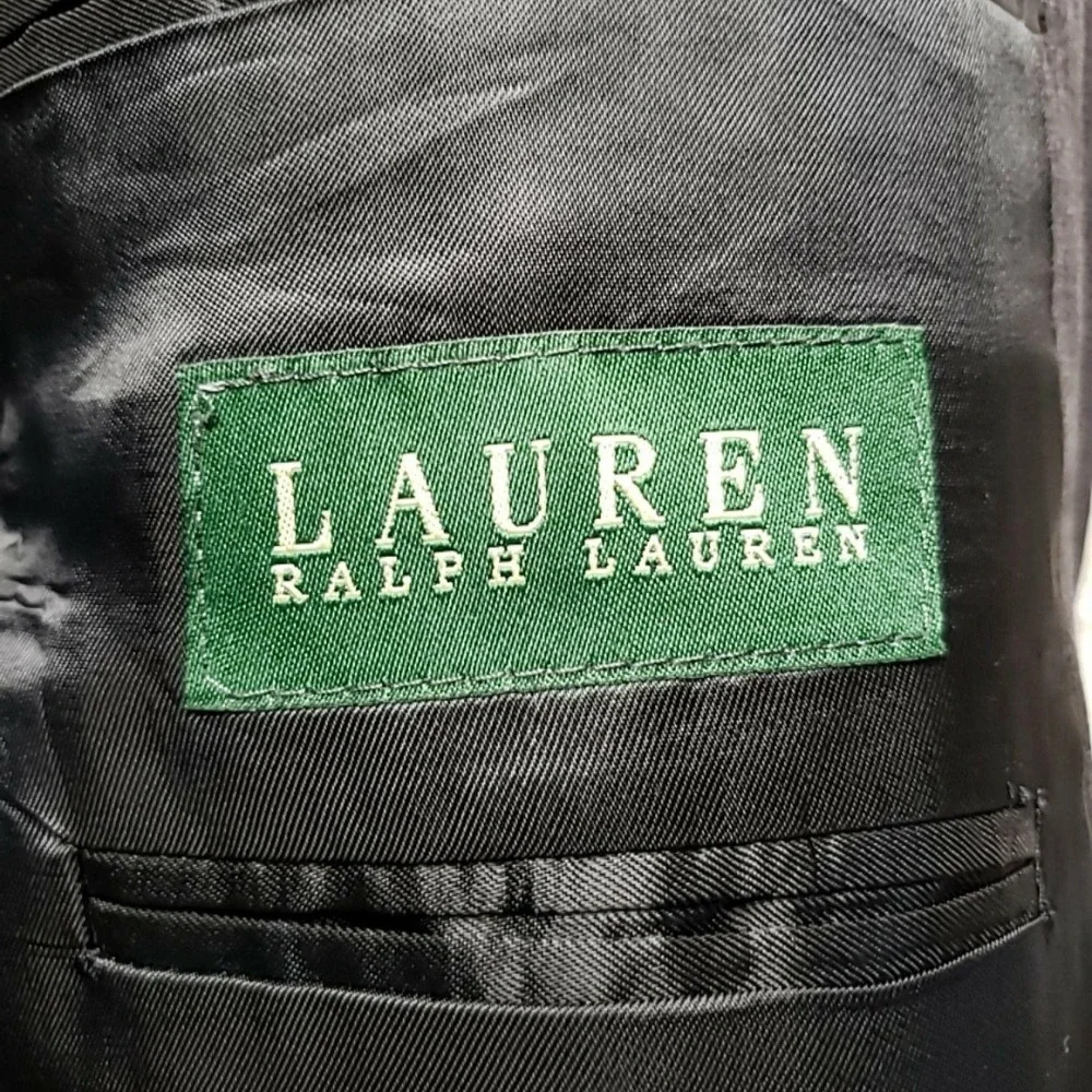 Lauren Ralph Lauren Suit Jacket Mens 46 Gray Pinstripe 2 Button Made In Canada